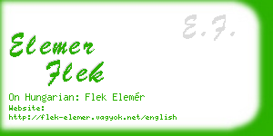 elemer flek business card